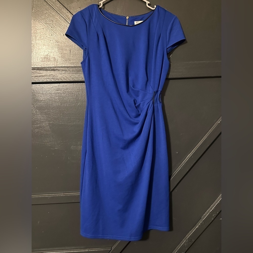 SPENSE blue dress size 4 royal blue with side cinching